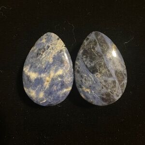 32mm sodalite teardrop earring plugs